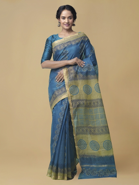

Unnati Silks Blue Organza Printed Kota Saree