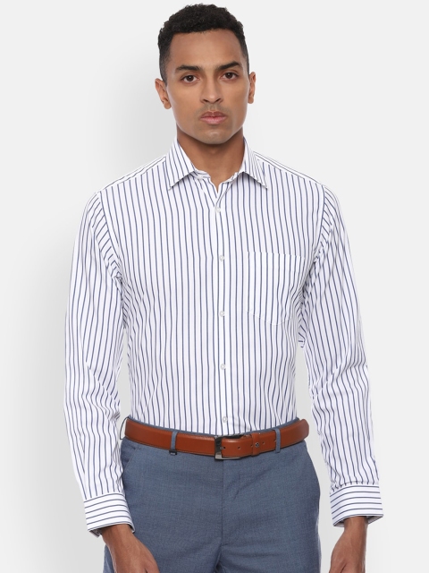 

Van Heusen Men White & Blue Regular Fit Striped Formal Shirt