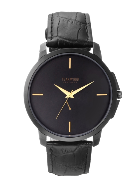 

Teakwood Leathers Men Black Leather Analogue Watch WTH_A_2021_18