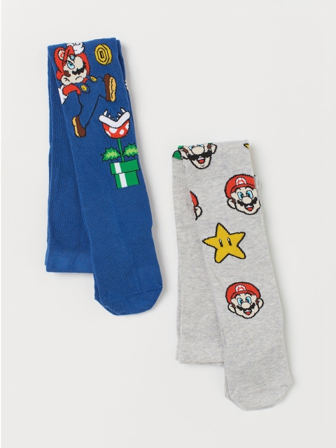 

H&M Boys Blue & Grey 2-Pack Tights