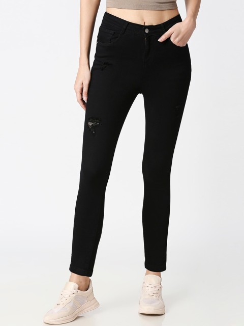 

Kraus Jeans Women Black Skinny Fit Mid-Rise Clean Look Jeans