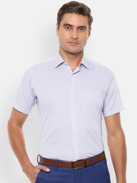 

Van Heusen Men White & Blue Regular Fit Striped Casual Shirt
