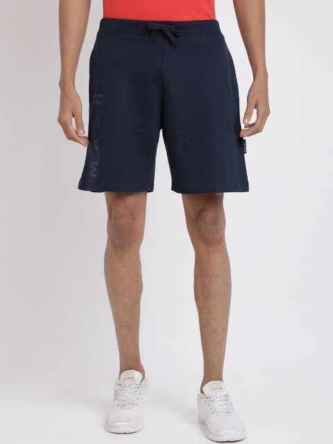 

MASH UNLIMITED Men Navy Blue Solid Regular Fit Sports Shorts