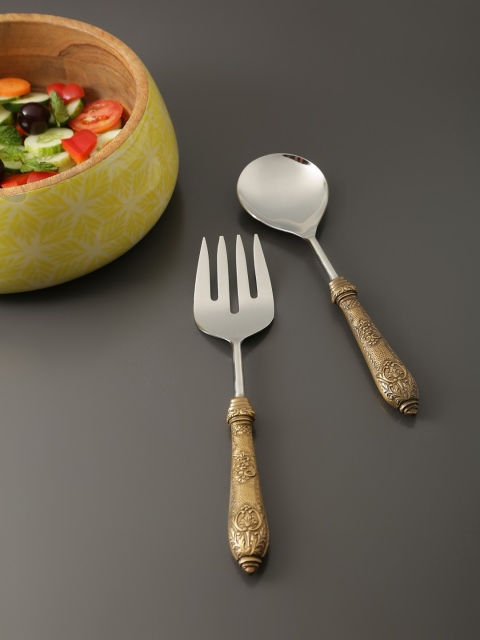 

Amoliconcepts Silver Salad Servers With Metal Handle