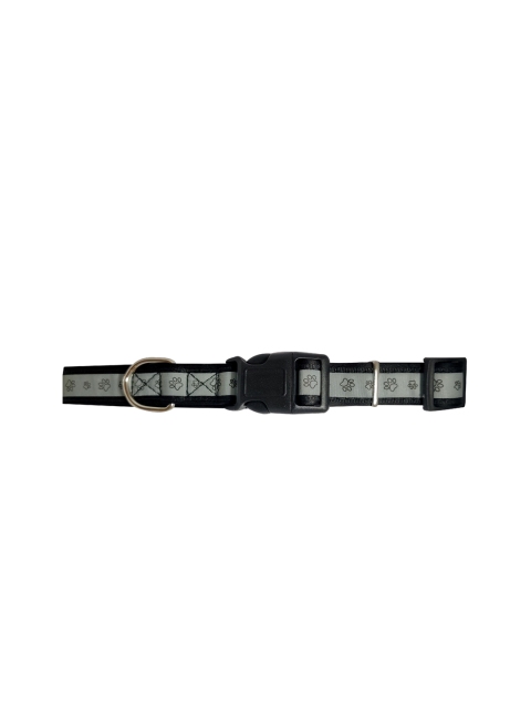 

PETS EMPIRE Black & Grey Adjustable Reflective Padded Dog Collar