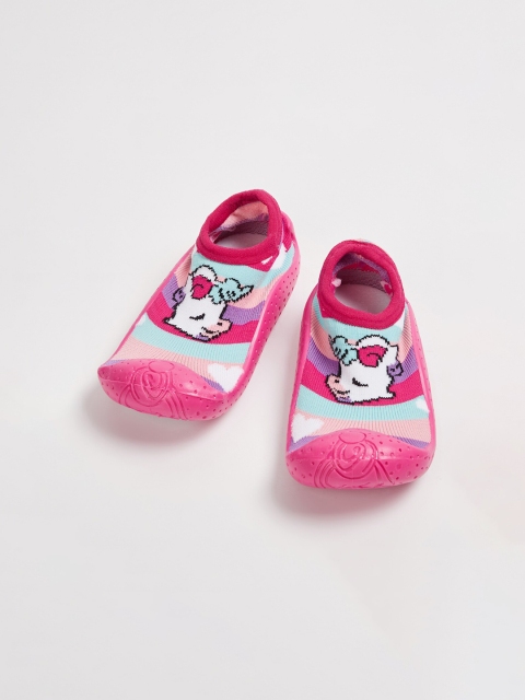 

Fame Forever by Lifestyle Girls Pink Colourblocked Leather Slip-On Sneakers