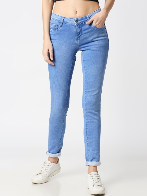 

Kraus Jeans Women Blue Skinny Fit Mid-Rise Clean Look Stretchable Jeans