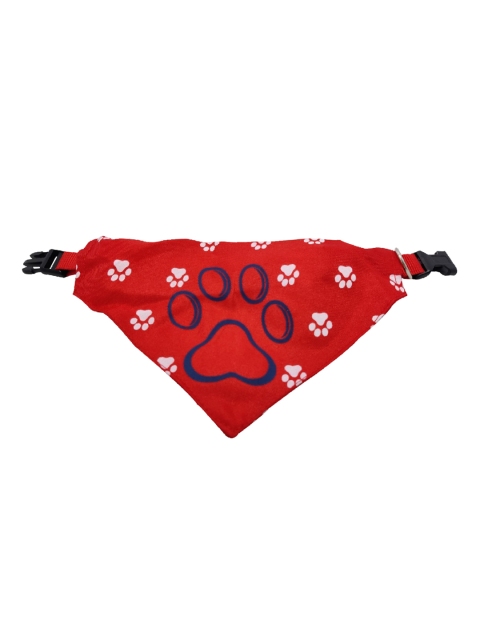 

PETS EMPIRE Red Printed Adjustable Dog Bandana Soft Collar