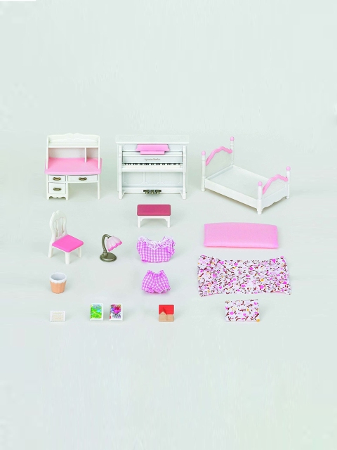 

Sylvian Families Kids White & Pink Girls Bedroom Set With Doll Toy Set
