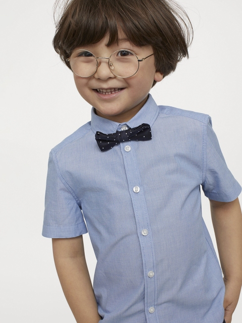 

H&M Boys Blue Solid Shirt And Tie/Bow Tie