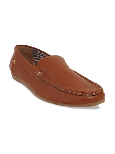 

SCENTRA Men Tan Brown Solid Leather Formal Loafers