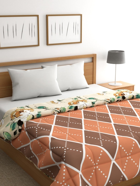 

Raymond Home Beige & Brown Geometric Mild Winter 110 GSM Double Bed Quilt