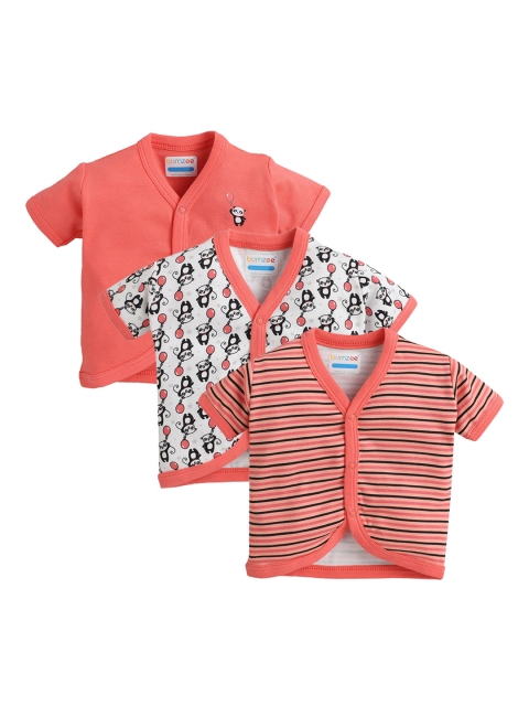 

BUMZEE Infant Kids Pack Of 3 Jhablas, Coral