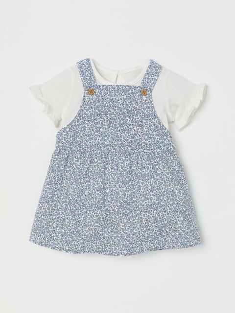 

H&M Girls White & Blue 2-Piece Cotton Set