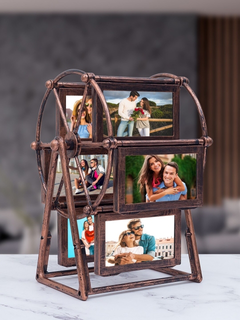 

Golden Peacock Copper-Toned Ferris Wheel Table Top Photo Frame
