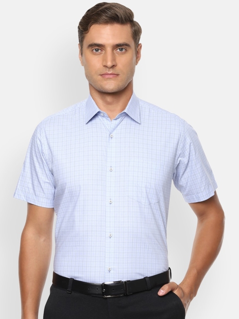 

Van Heusen Men Blue Regular Fit Checked Casual Shirt