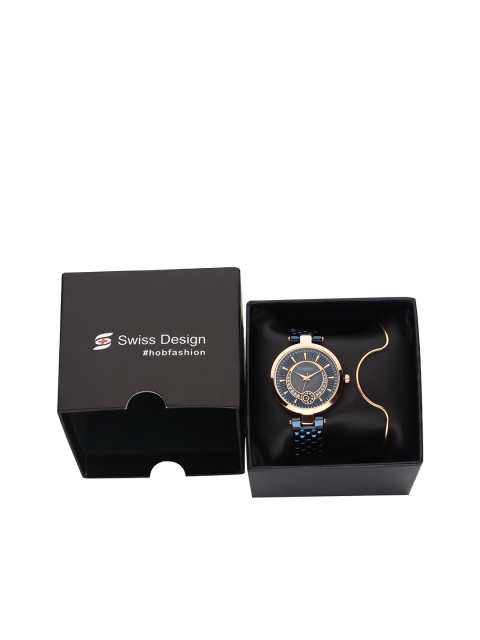 

Swiss Design Women Blue & Gold-Toned Watch Gift Set SDWGift Set-9