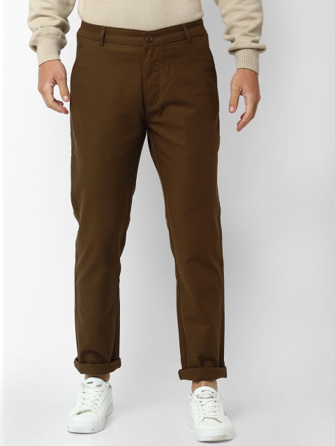 

Rodamo Men Brown Slim Fit Solid Regular Trousers