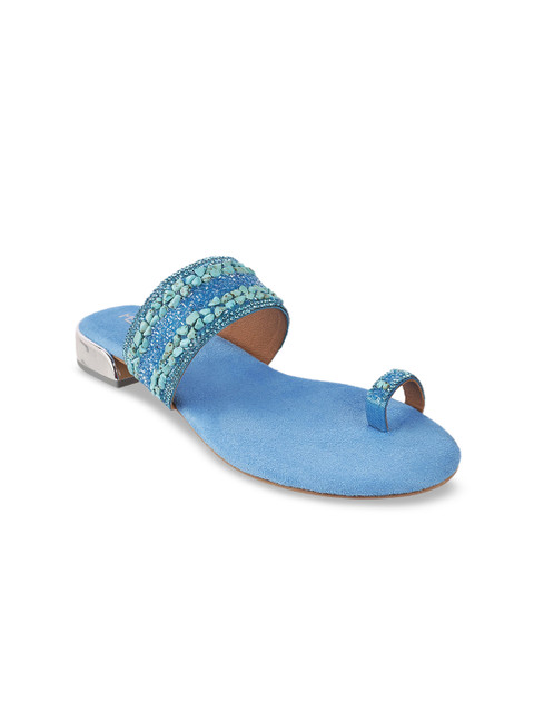 

Metro Women Blue Embellished One Toe Flats