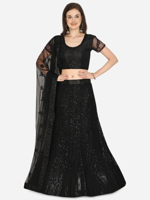 

Netram Black Unstitched Lehenga & Blouse with Dupatta