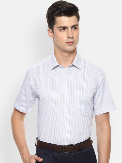 

Van Heusen Men White & Blue Regular Fit Striped Formal Shirt