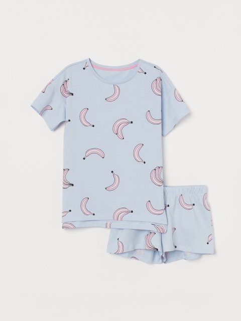 

H&M Girls Brown Cotton Jersey Pyjamas, Blue