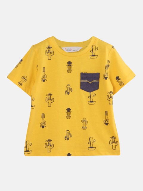 

Beebay Boys Yellow Printed Round Neck T-shirt