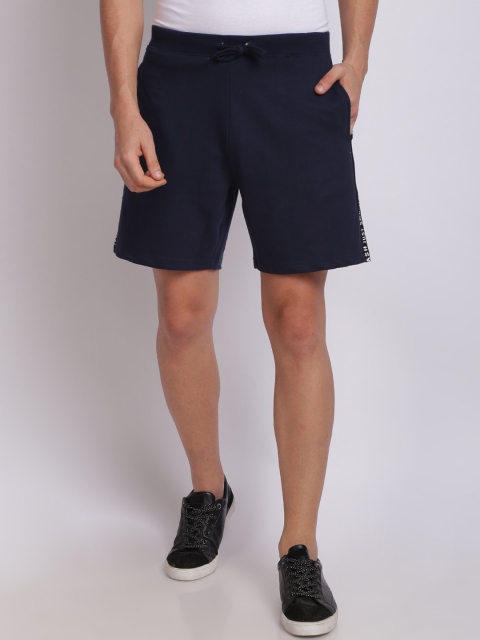 

MASH UNLIMITED Men Navy Blue Solid Regular Fit Sports Shorts