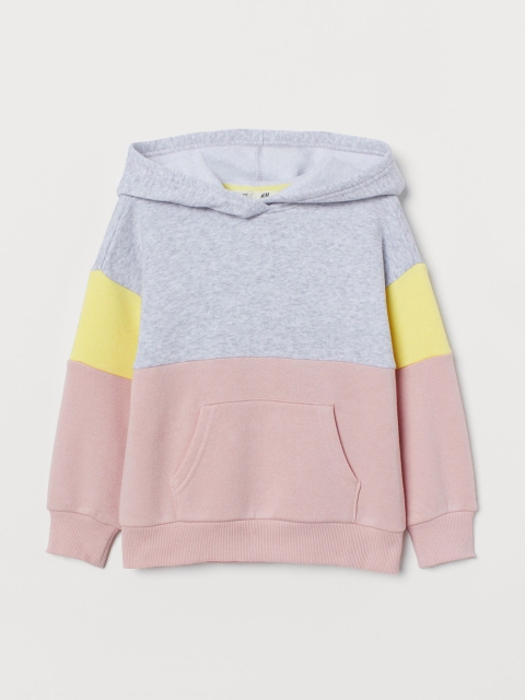 

H&M Girls Grey & Pink Colourblocked Hoodie