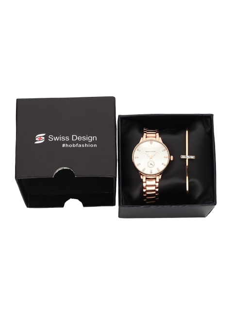 

Swiss Design Women Rose Gold-Toned & Gold-Toned Watch Gift Set SDWGift Set-5
