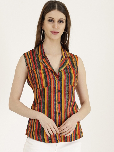 

Darzi Women Multicoloured Regular Fit Striped Casual Shirt, Multi