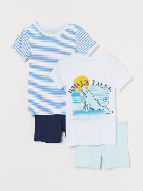 

H&M Boys White & Blue 2-Pack Jersey Pyjamas