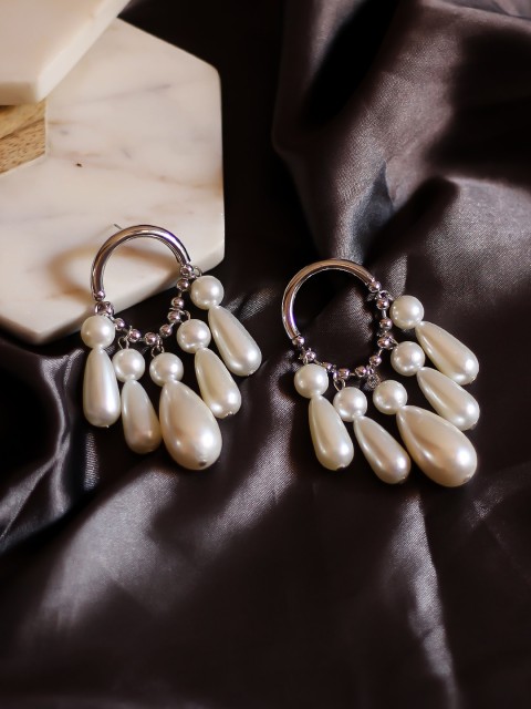

Bellofox Silver-Toned Contemporary Drop Earrings