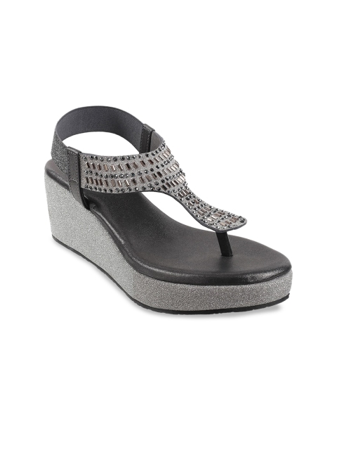 

Metro Women Grey Embellished Sandals