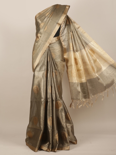 

Pothys Gold-Toned Solid Tissue Saree