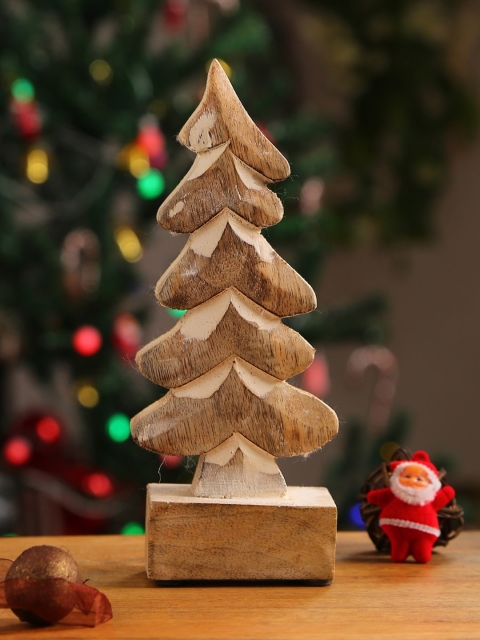

Amoliconcepts Wooden Decorative Tree with Whitewash, Beige