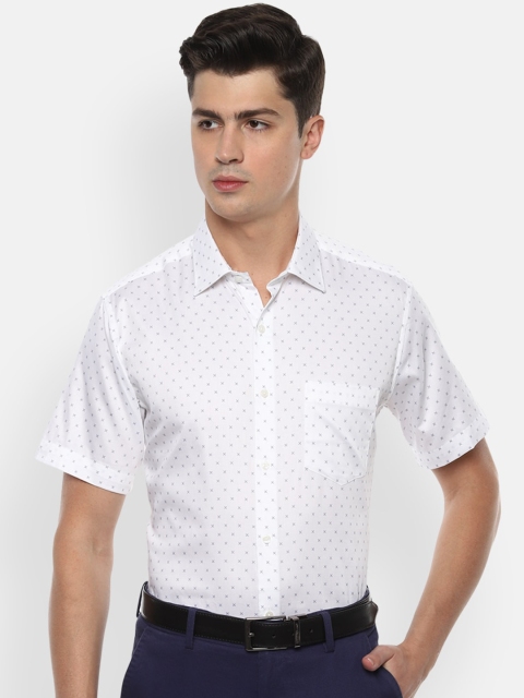 

Van Heusen Men White Regular Fit Printed Formal Shirt