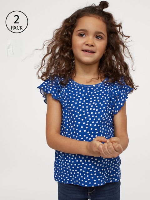 

H&M Girls 2-Pack Ribbed Tops, White