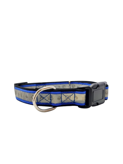 

PETS EMPIRE Blue & Grey Printed Reflective Dog Collar, Black