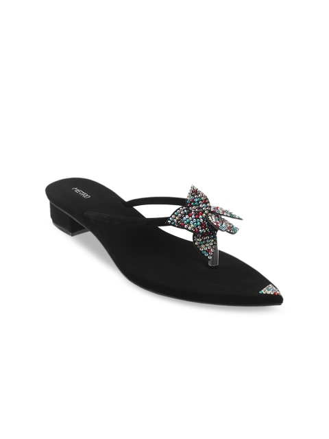 

Metro Women Black Embellished Heels