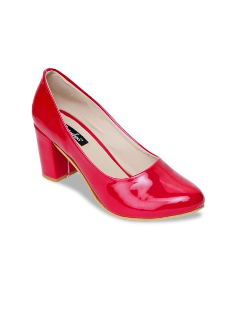 

Funku Fashion Women Red Solid Block Heels Pumps