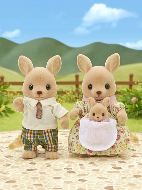 

Sylvian Families Kids Brown & White Kangaroo Family Toy Set
