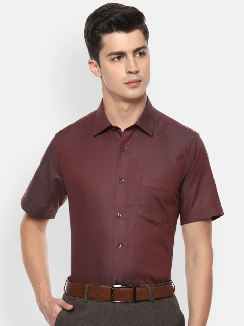 

Van Heusen Men Maroon Regular Fit Self Design Cotton Formal Shirt