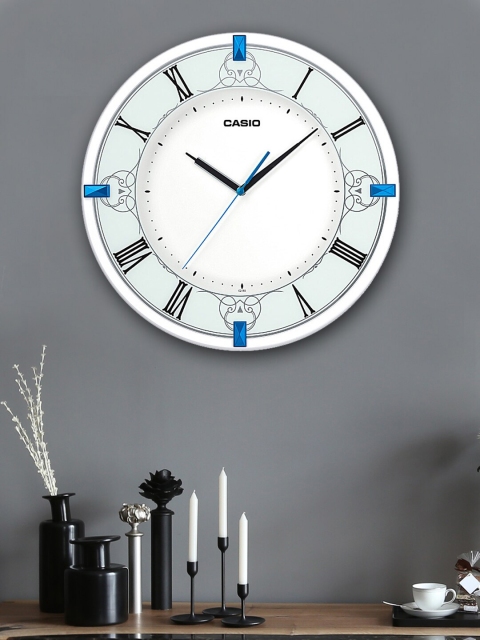 

CASIO White & Black Round Traditional Analogue Wall Clock