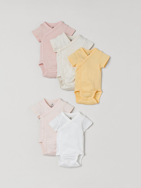 

H&M Kids 5-Pack Cotton Bodysuits, White