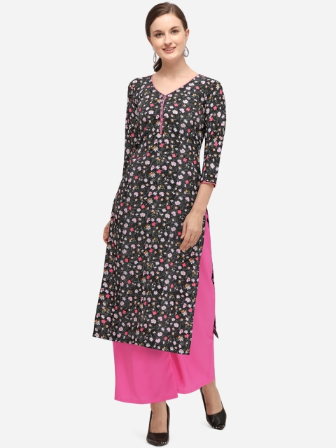 

SAADHVI Women Multicoloured Floral Printed Crepe Kurta, Multi