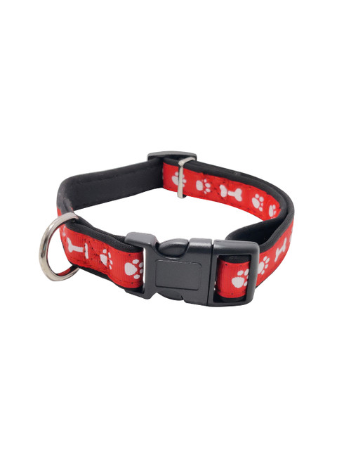 

PETS EMPIRE Red & White Printed Nylon Dog Collar