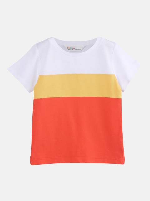 

Beebay Boys Orange & White Colourblocked Round Neck T-shirt