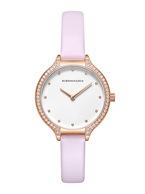 

BCBG Women Off-White & Pink Leather Analogue Watch BG50678004