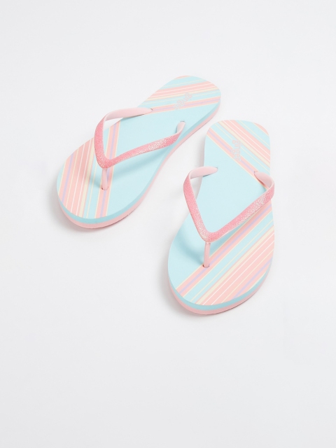 

Fame Forever by Lifestyle Boys Turquoise Blue & Pink Embellished Thong Flip-Flops